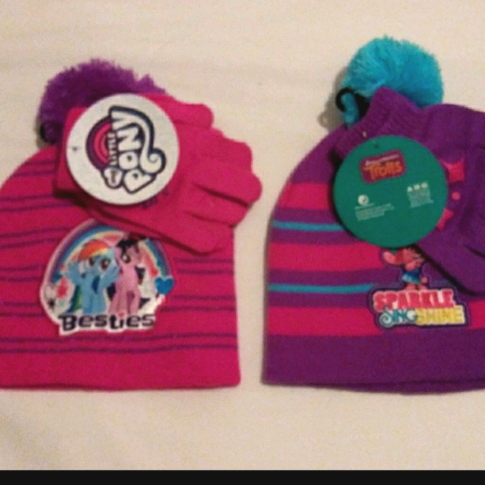 Girls Hat Glove Set My Little Pony Or Troll